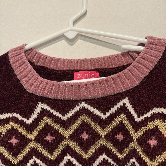 Zunie Girl - Youth Girls Long Sleeve Sweater, Soft, youth Large. Burgundy. NWT - Picture 3 of 12